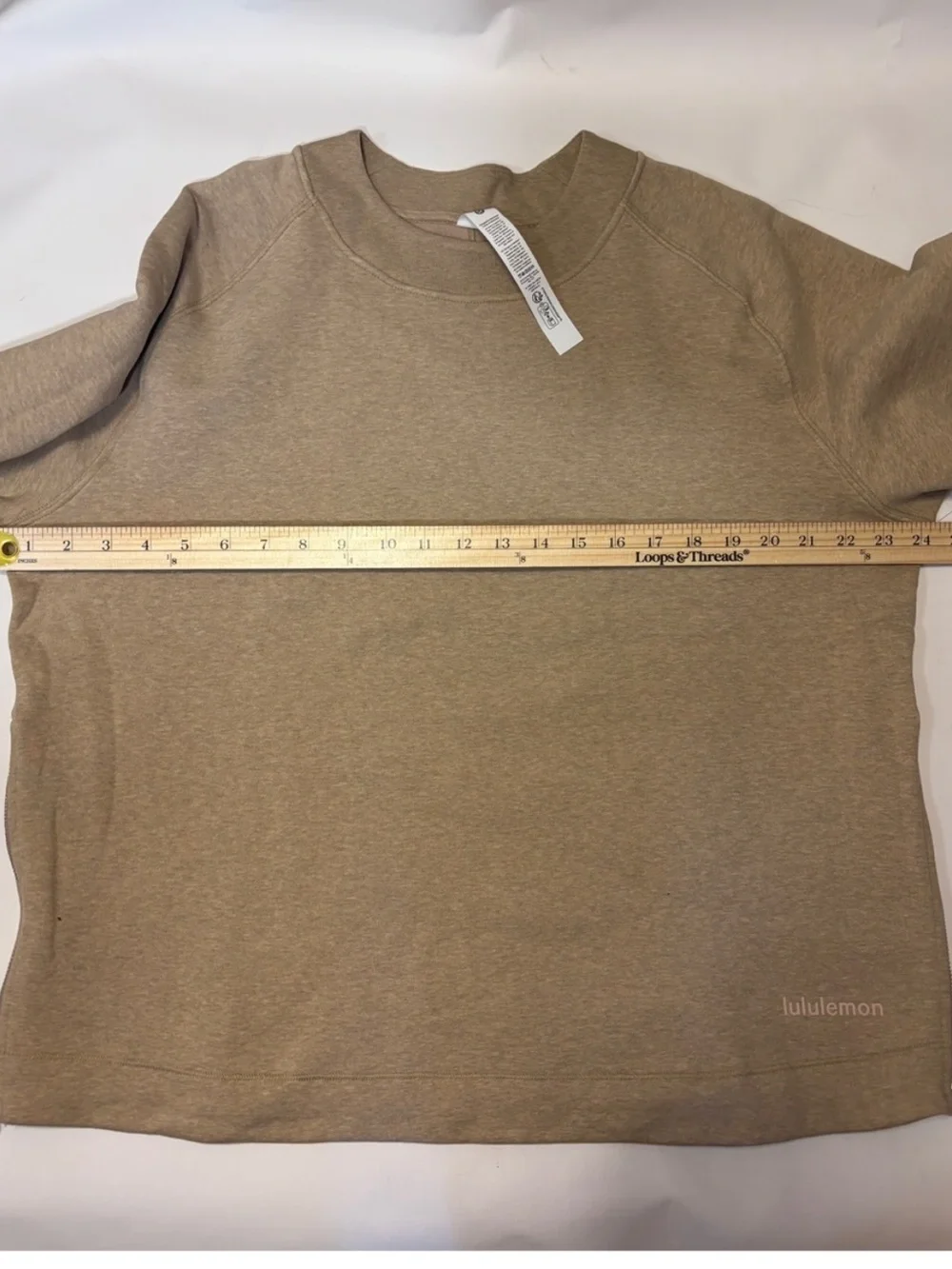 Lululemon Loungeful Relaxed Fit Crewneck Sweatshirt Side Zips Heathered Nutmeg M - Picture 6 of 7